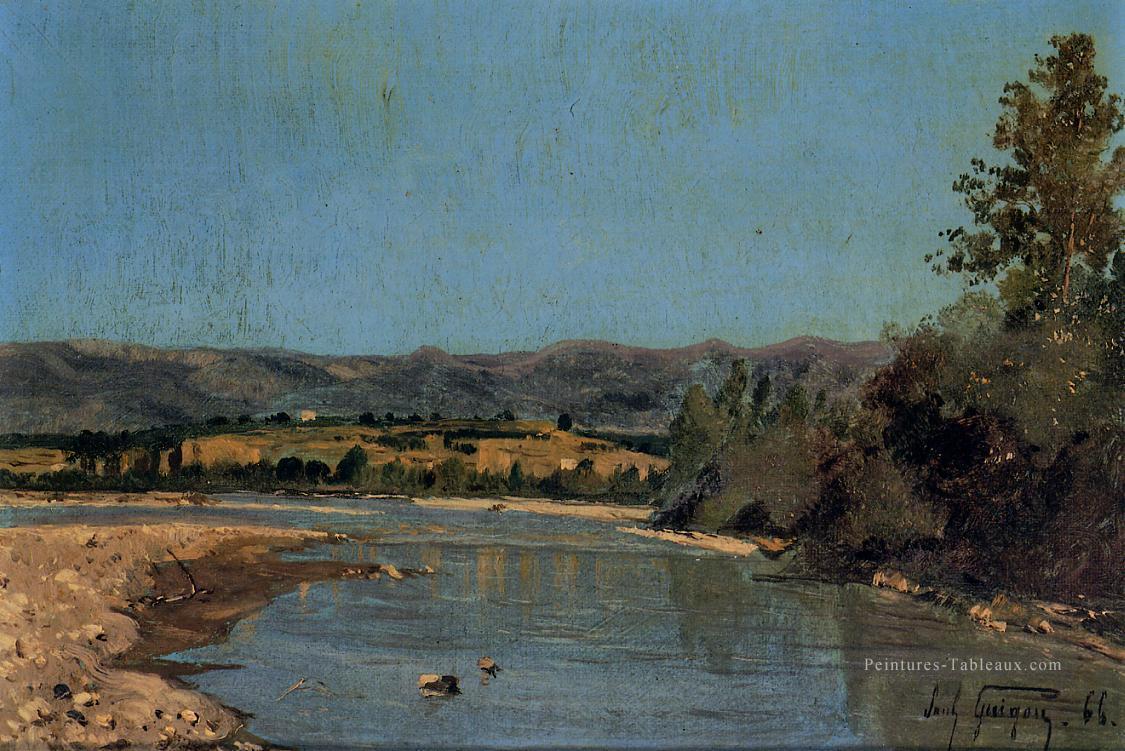 Les berges de la Durance à Puivert paysage Paul Camille Guigou Peintures à l'huile